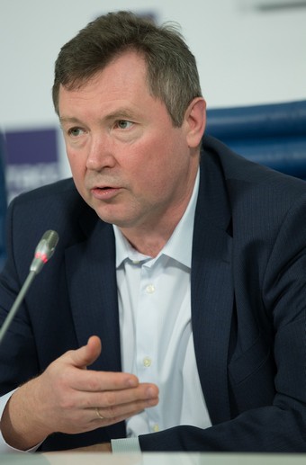 руководитель fotohroniki.ru Сергей Рыбальченко на пресс-конференции в ТАСС